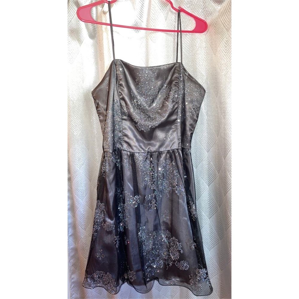 Short Spaghetti-Strap Glitter Dress